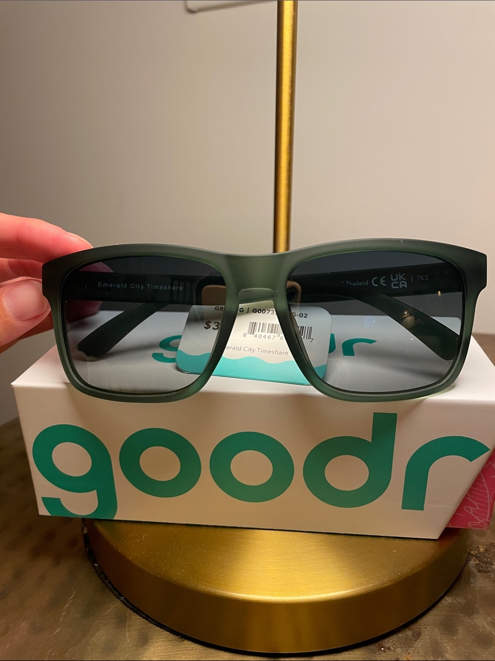Goodr Men's Green Square Sunglasses - Grande G